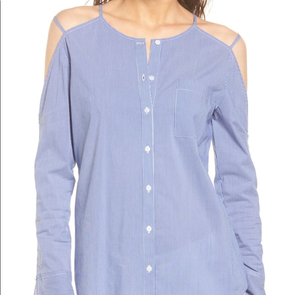 ⭐️Trouvé Cold Shoulder Poplin Top